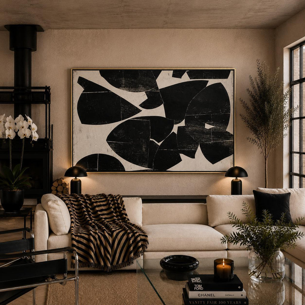 Ink & Cream Japandi Canvas - Haven Walls