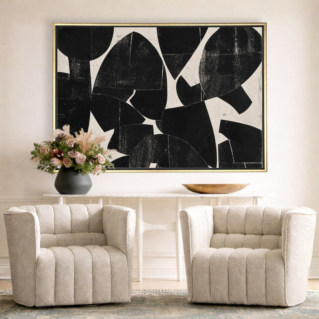Ink & Cream Japandi Canvas - Haven Walls