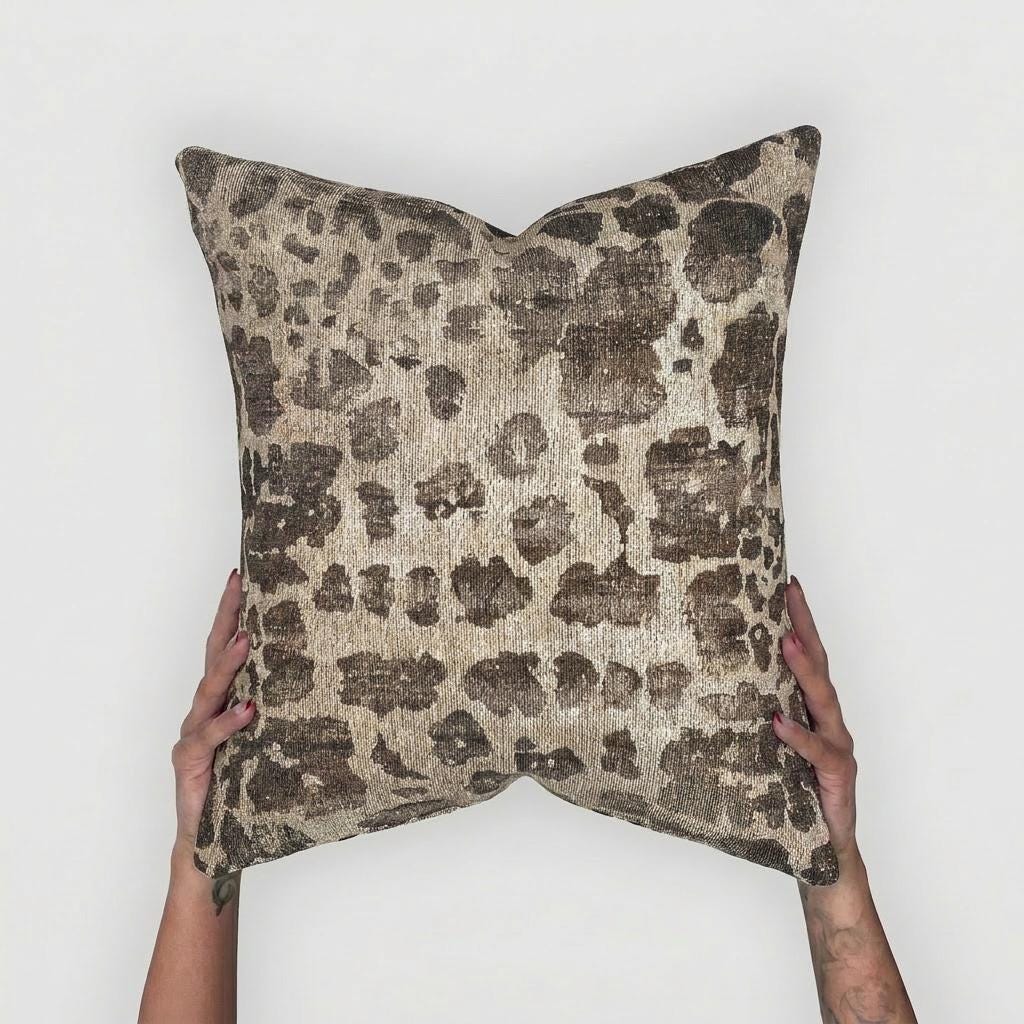 Leopard Print Woven Pillow with Insert, 17" x 18" - Haven Walls