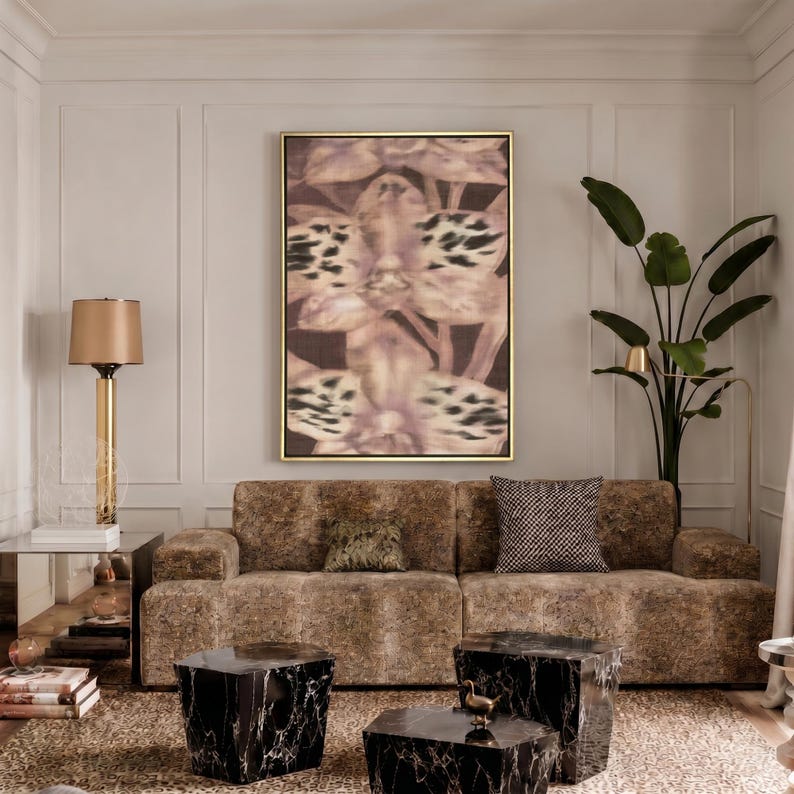 Mauve Orchid Animal Print Giclée Canvas - Haven Walls