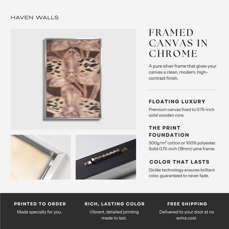 Mauve Orchid Animal Print Giclée Canvas - Haven Walls