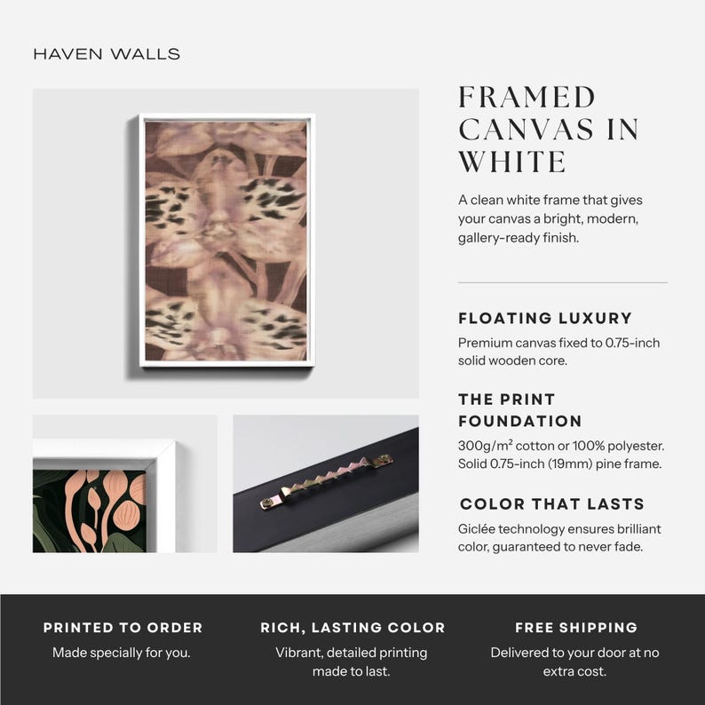Mauve Orchid Animal Print Giclée Canvas - Haven Walls