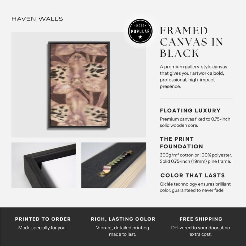 Mauve Orchid Animal Print Giclée Canvas - Haven Walls