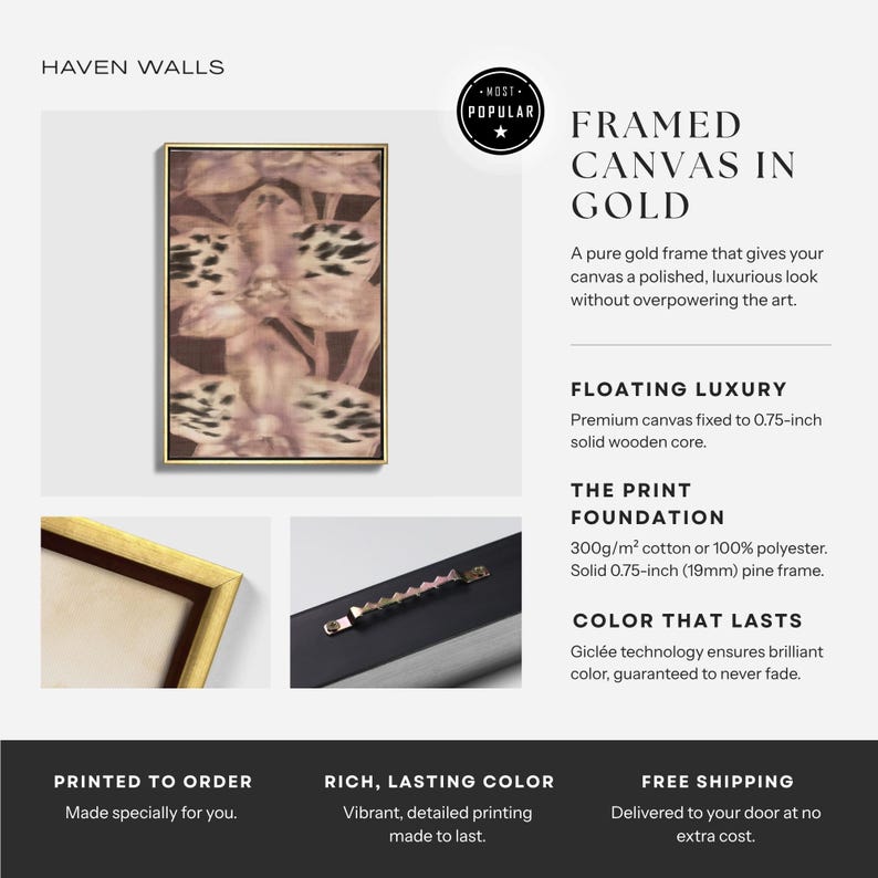 Mauve Orchid Animal Print Giclée Canvas - Haven Walls