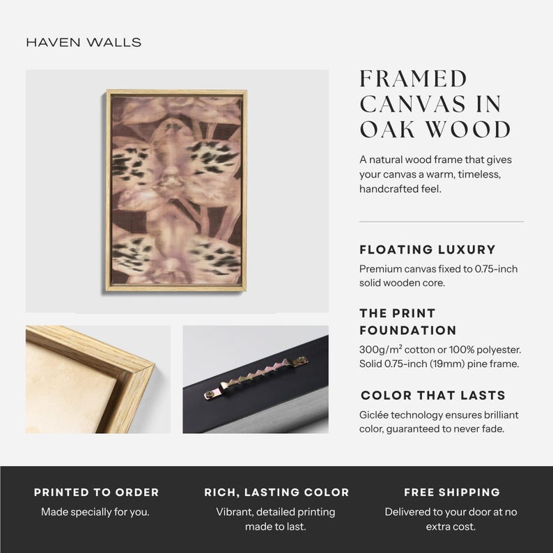 Mauve Orchid Animal Print Giclée Canvas - Haven Walls