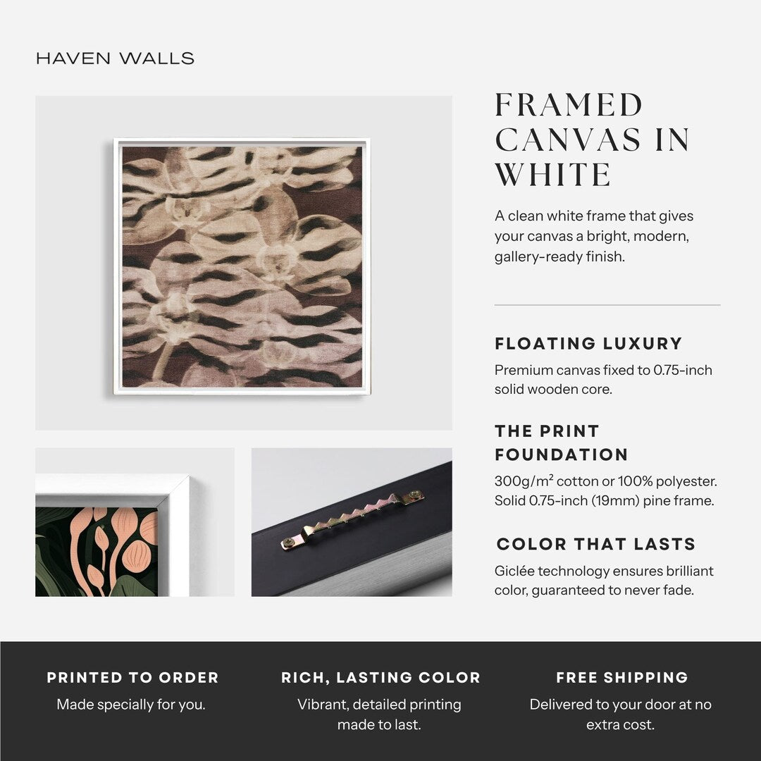 Mocha Orchid Animal Print Giclée Canvas - Haven Walls
