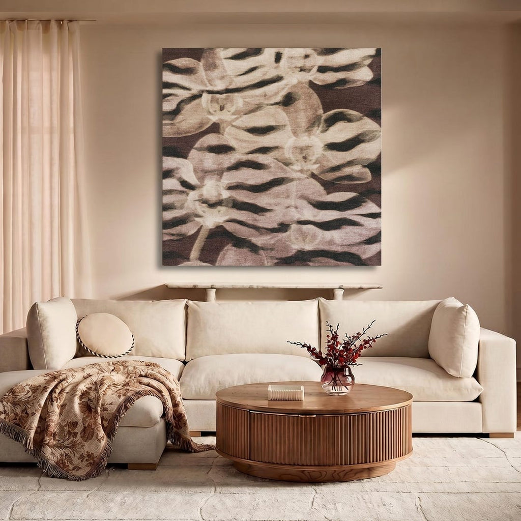 Mocha Orchid Animal Print Giclée Canvas - Haven Walls