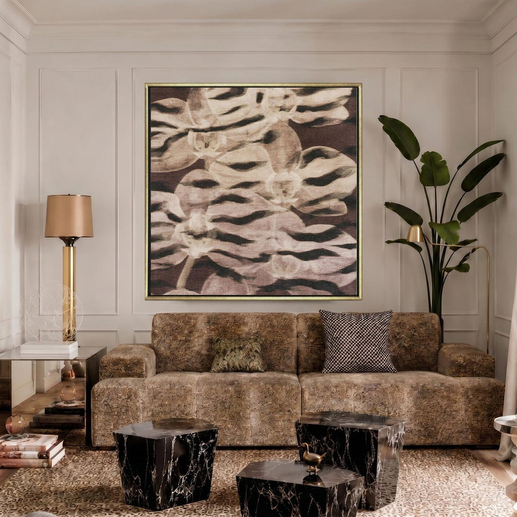 Mocha Orchid Animal Print Giclée Canvas - Haven Walls