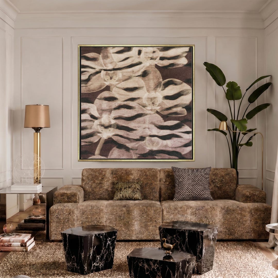 Mocha Orchid Animal Print Giclée Canvas - Haven Walls