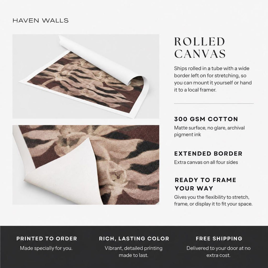 Mocha Orchid Animal Print Giclée Canvas - Haven Walls