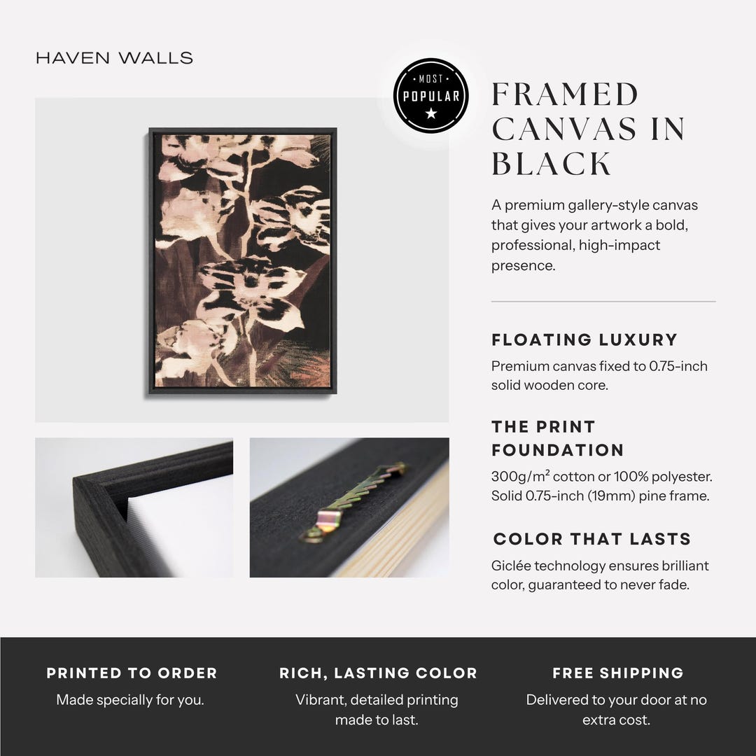 Moody Orchid Floral Canvas - Haven Walls