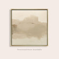 Neutral Abstract Canvas Art, Square Taupe Watercolor Print, Framed - Haven Walls