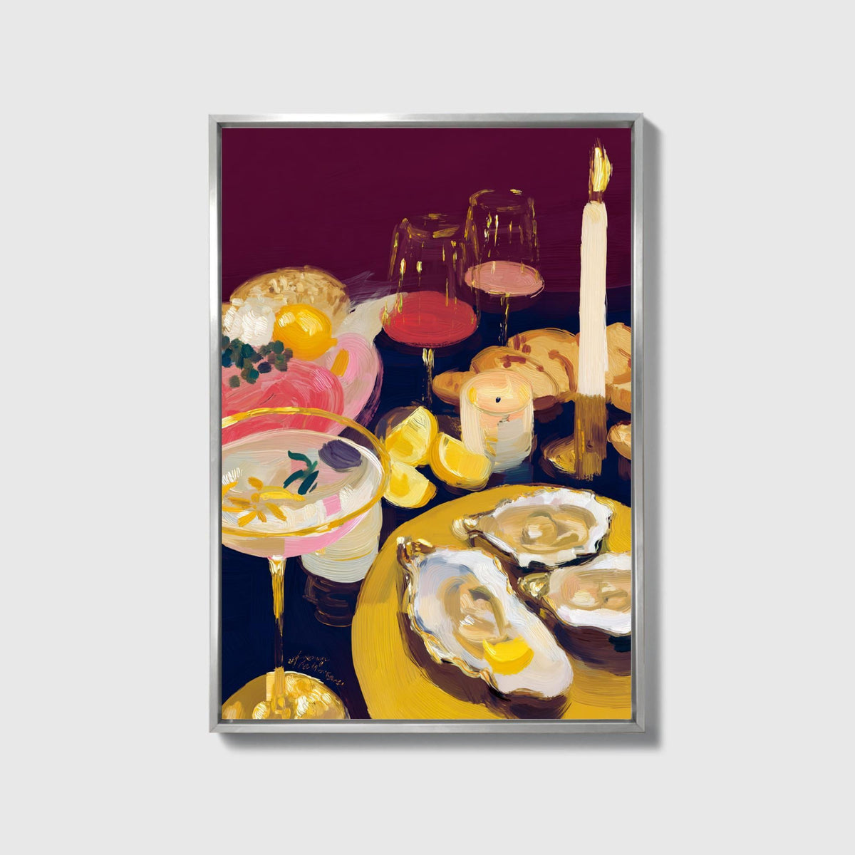 Oysters & Wine Canvas - Haven Walls