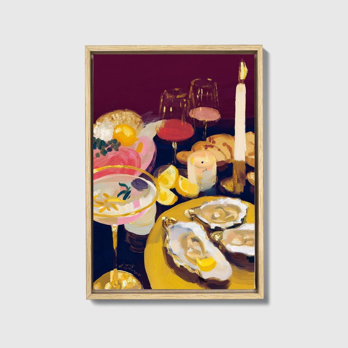 Oysters & Wine Canvas - Haven Walls