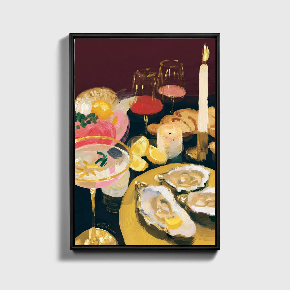 Oysters & Wine Canvas - Haven Walls