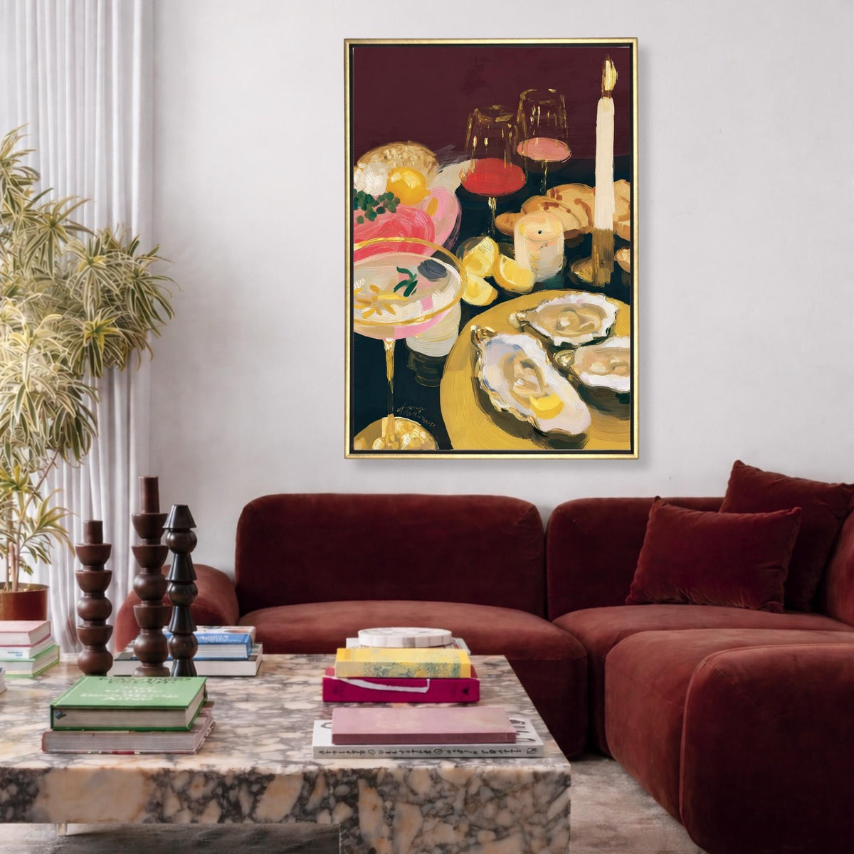 Oysters & Wine Canvas - Haven Walls