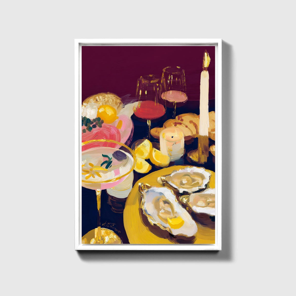 Oysters & Wine Canvas - Haven Walls