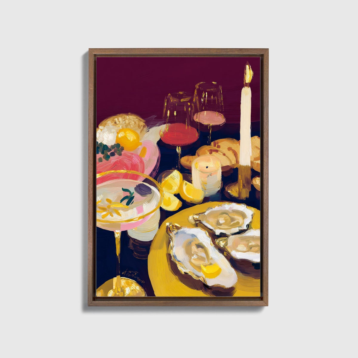 Oysters & Wine Canvas - Haven Walls