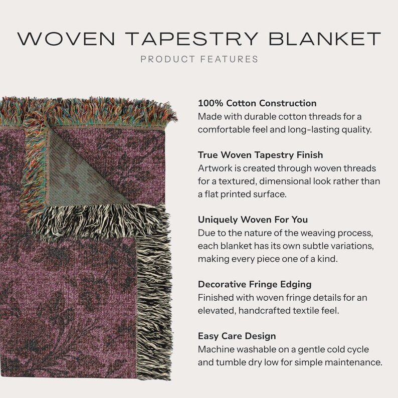 Plum Garden Woven Throw Blanket - Haven Walls