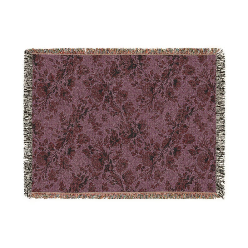 Plum Garden Woven Throw Blanket - Haven Walls