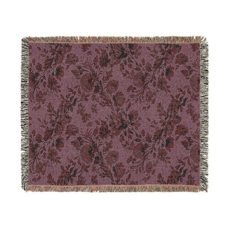 Plum Garden Woven Throw Blanket - Haven Walls