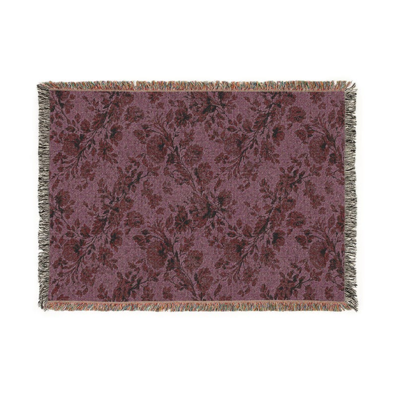 Plum Garden Woven Throw Blanket - Haven Walls