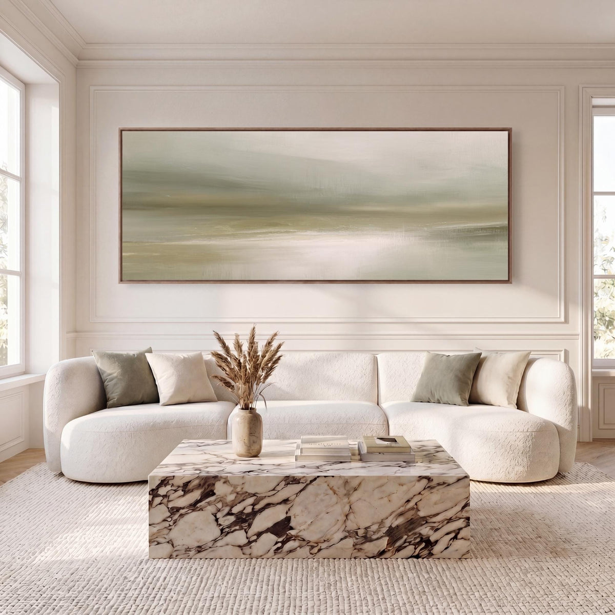Sage Fields Panoramic Canvas - Haven Walls