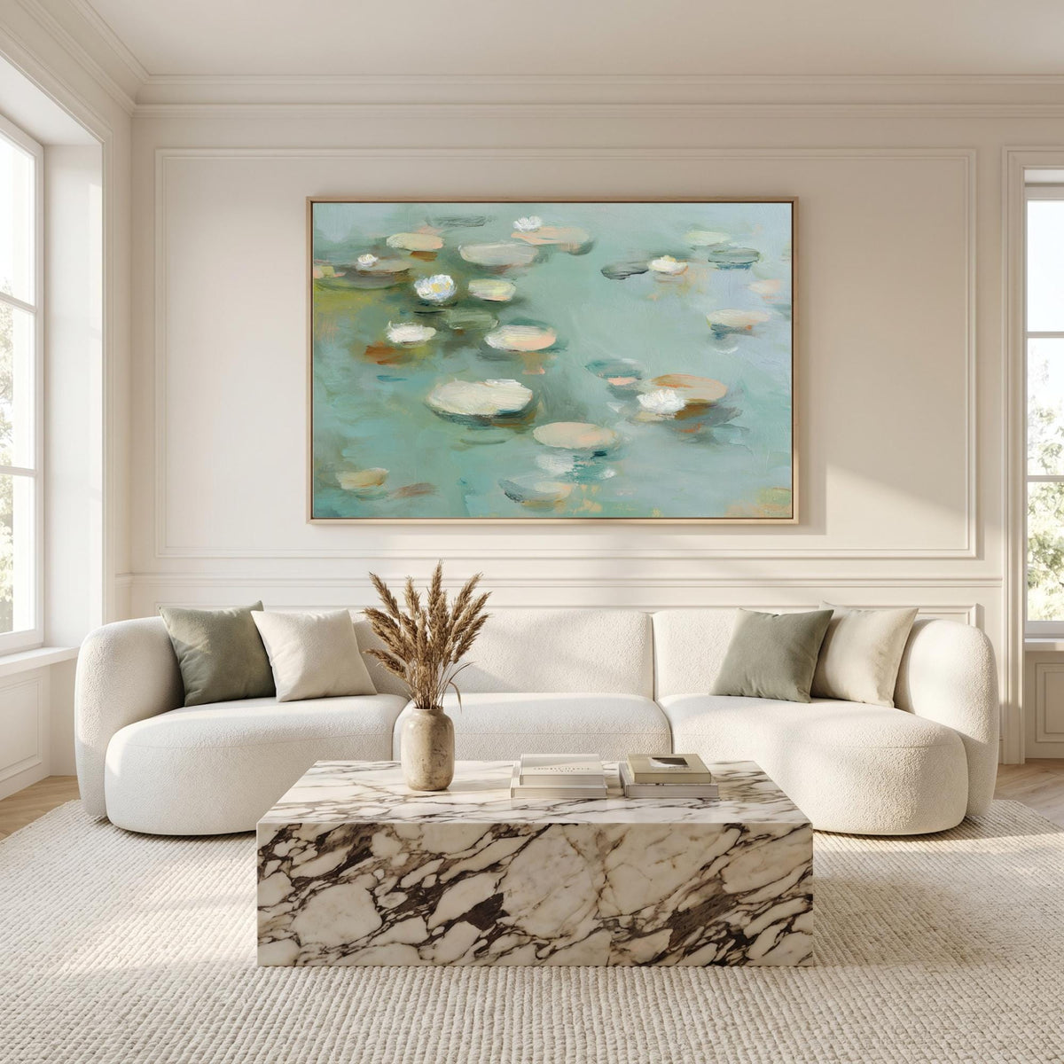 Sage Lillies Canvas - Haven Walls