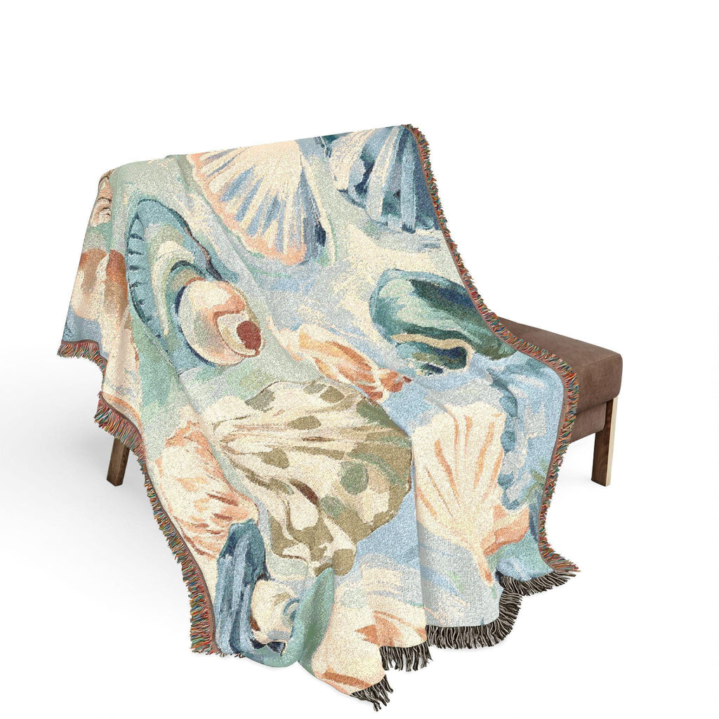 Seashell Soiree Woven Throw Blanket - Haven Walls