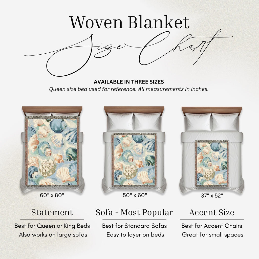 Seashell Soiree Woven Throw Blanket - Haven Walls