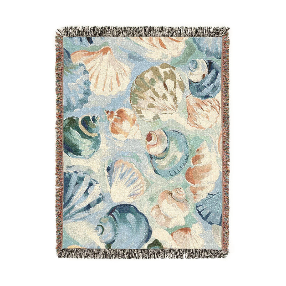 Seashell Soiree Woven Throw Blanket - Haven Walls
