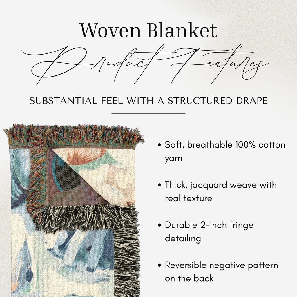 Seashell Soiree Woven Throw Blanket - Haven Walls