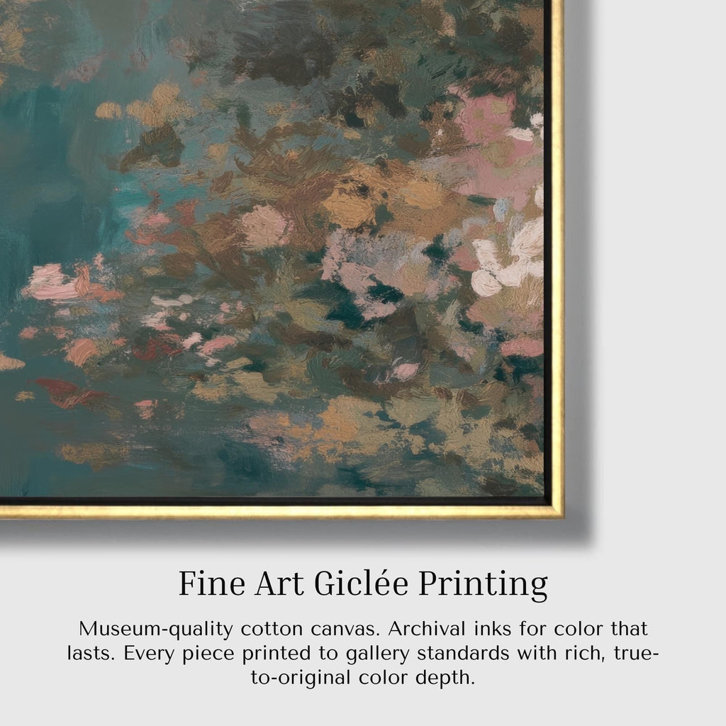 Teal & Dusty Pink Abstract Canvas - Haven Walls