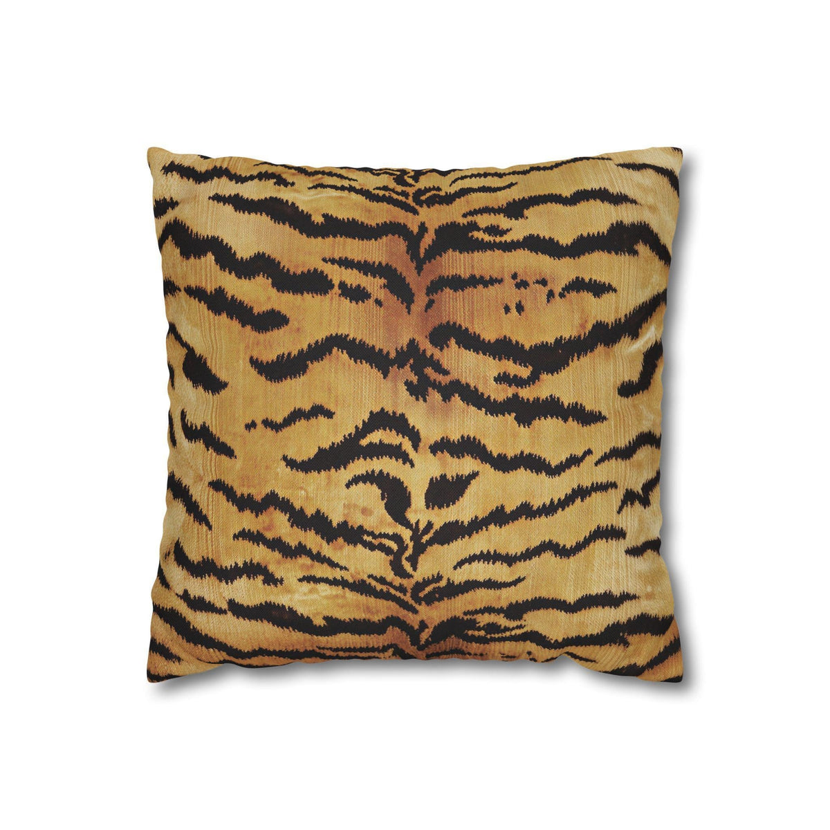 Tiger Print Faux Linen Throw Pillow with Insert - Haven Walls