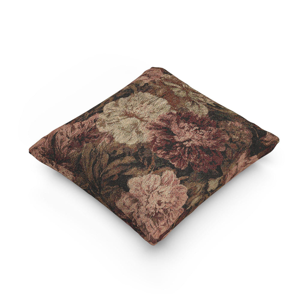Vintage Peony Woven Pillow with Insert, 17" x 18" - Haven Walls