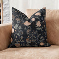 Whimsigoth Baroque Faux Linen Throw Pillow with Insert - Haven Walls