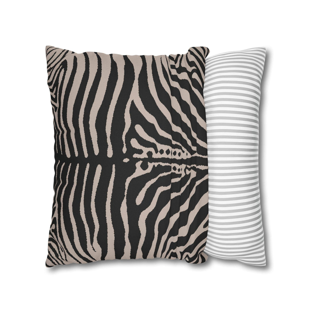Zebra Stripe Faux Linen Throw Pillow with Insert - Haven Walls