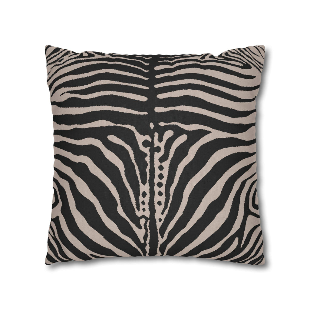 Zebra Stripe Faux Linen Throw Pillow with Insert - Haven Walls
