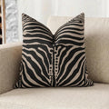 Zebra Stripe Faux Linen Throw Pillow with Insert - Haven Walls