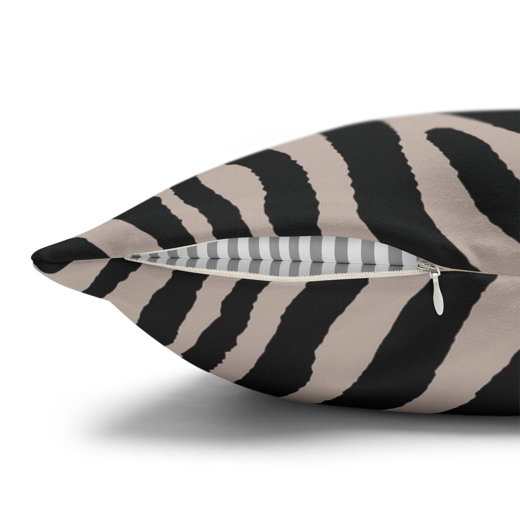 Zebra Stripe Faux Linen Throw Pillow with Insert - Haven Walls