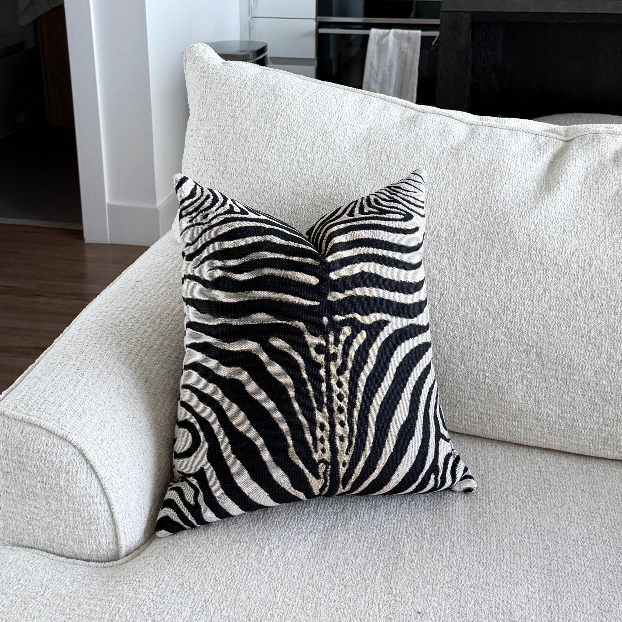 Zebra Stripe Woven Throw Pillow with Insert, 17" x 18" - Haven Walls