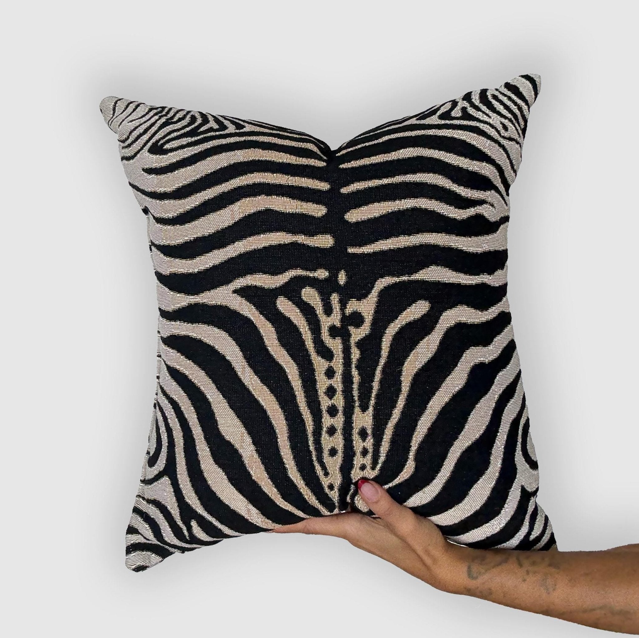 Zebra Stripe Woven Throw Pillow with Insert, 17" x 18" - Haven Walls