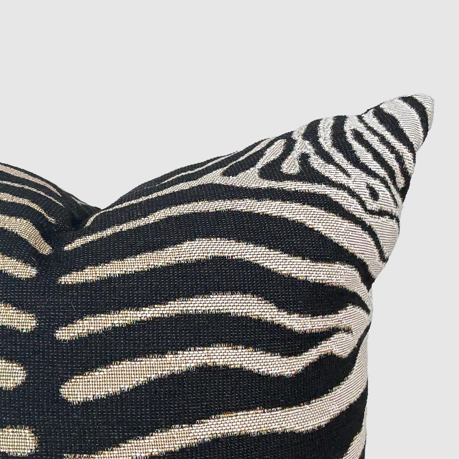 Zebra Stripe Woven Throw Pillow with Insert, 17" x 18" - Haven Walls